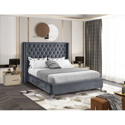 Mercer41 Boswell Tufted Upholstered Low Profile Platform Bed Reviews Wayfair